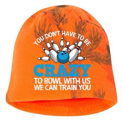 Funny Crazy Bowling Gift Bowlers Ten Pin Players Men Women Kati - Camo Knit Beanie