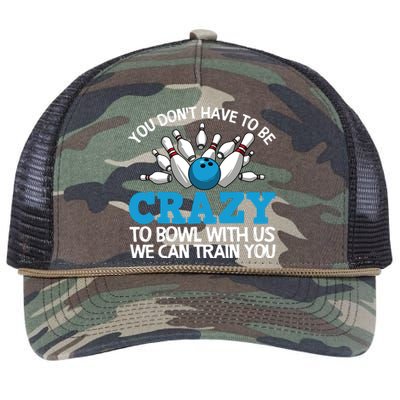 Funny Crazy Bowling Gift Bowlers Ten Pin Players Men Women Retro Rope Trucker Hat Cap