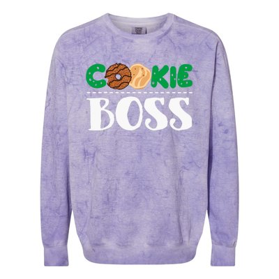 Funny Cookie Boss Girl Troop Leader Family Matching Colorblast Crewneck Sweatshirt