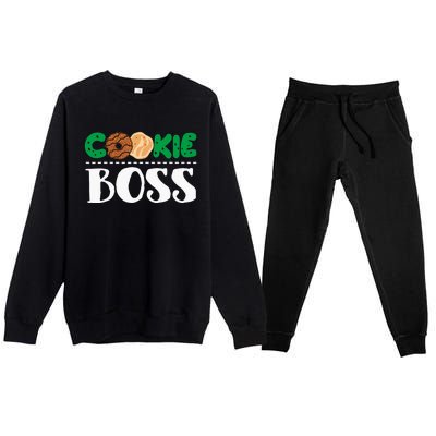 Funny Cookie Boss Girl Troop Leader Family Matching Premium Crewneck Sweatsuit Set