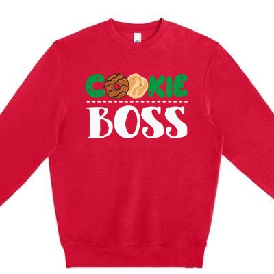 Funny Cookie Boss Girl Troop Leader Family Matching Premium Crewneck Sweatshirt