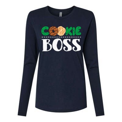 Funny Cookie Boss Girl Troop Leader Family Matching Womens Cotton Relaxed Long Sleeve T-Shirt