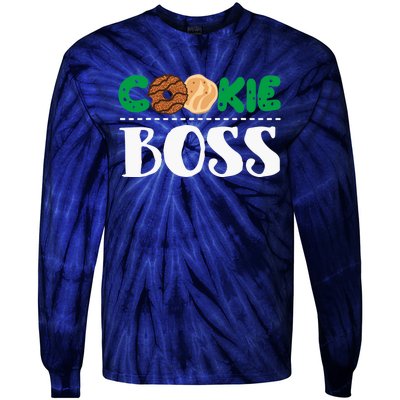 Funny Cookie Boss Girl Troop Leader Family Matching Tie-Dye Long Sleeve Shirt