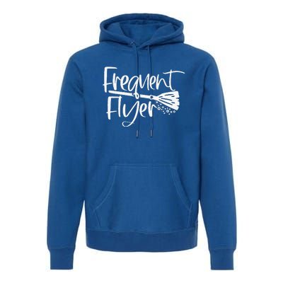 Funny Cute Broomstick Frequent Flyer Witch Halloween Premium Hoodie