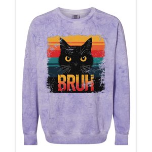 Funny Cat Bruh For Ns Meme Graphic Colorblast Crewneck Sweatshirt