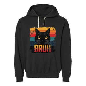 Funny Cat Bruh For Ns Meme Graphic Garment-Dyed Fleece Hoodie