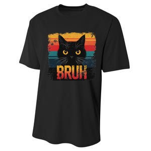 Funny Cat Bruh For Ns Meme Graphic Performance Sprint T-Shirt