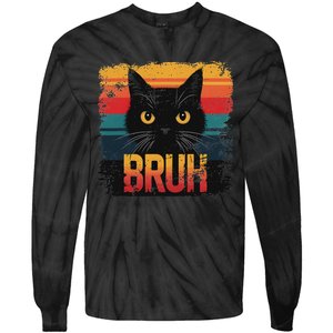 Funny Cat Bruh For Ns Meme Graphic Tie-Dye Long Sleeve Shirt