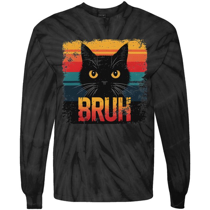 Funny Cat Bruh For Ns Meme Graphic Tie-Dye Long Sleeve Shirt