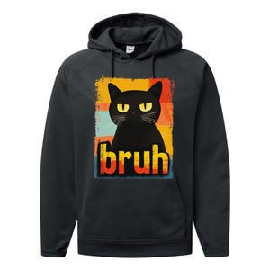 Funny Cat Bruh For Ns Women Meme Graphic Performance Fleece Hoodie