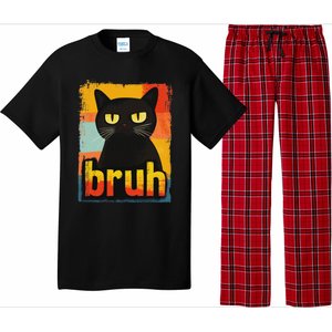 Funny Cat Bruh For Ns Women Meme Graphic Pajama Set