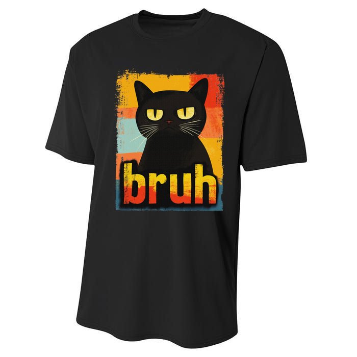 Funny Cat Bruh For Ns Women Meme Graphic Performance Sprint T-Shirt