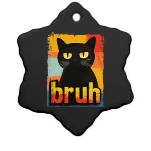 Funny Cat Bruh For Ns Women Meme Graphic Ceramic Star Ornament