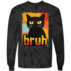 Funny Cat Bruh For Ns Women Meme Graphic Tie-Dye Long Sleeve Shirt