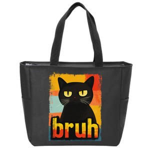 Funny Cat Bruh For Ns Women Meme Graphic Zip Tote Bag