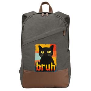 Funny Cat Bruh For Ns Women Meme Graphic Cotton Canvas Backpack