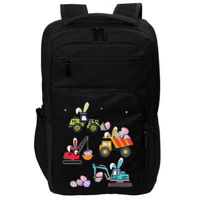 Funny Construction Bunny Easter Day Egg Impact Tech Backpack