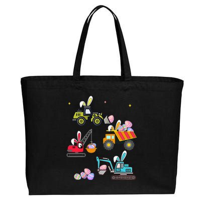 Funny Construction Bunny Easter Day Egg Cotton Canvas Jumbo Tote