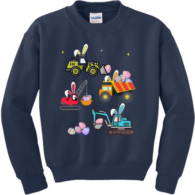 Funny Construction Bunny Easter Day Egg Kids Sweatshirt