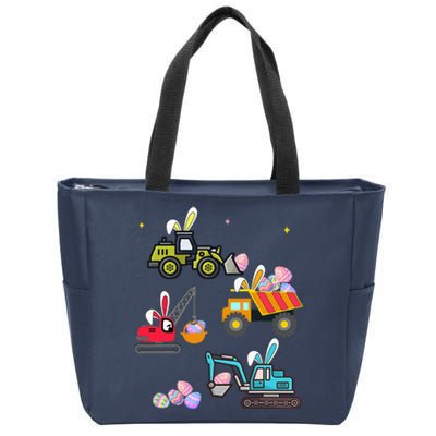 Funny Construction Bunny Easter Day Egg Zip Tote Bag