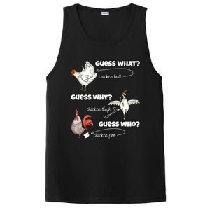 Funny Chicken Butt Guess Why Chicken Thigh Guess Who Poo Funny Gift PosiCharge Competitor Tank