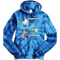 Funny Chicken Butt Guess Why Chicken Thigh Guess Who Poo Funny Gift Tie Dye Hoodie