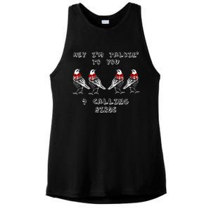 Four Calling Birds Funny Twelve Days Of Christmas Gift Ladies PosiCharge Tri-Blend Wicking Tank