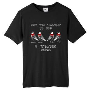 Four Calling Birds Funny Twelve Days Of Christmas Gift Tall Fusion ChromaSoft Performance T-Shirt