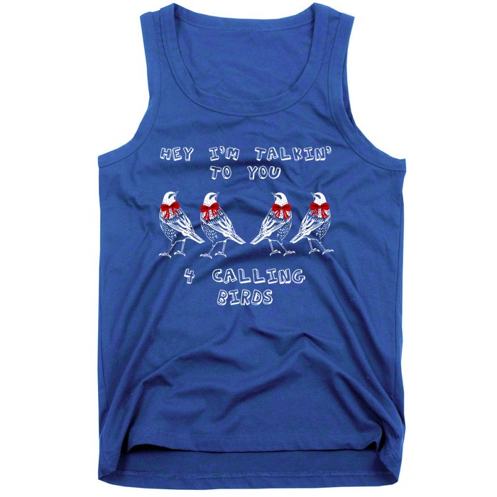 Four Calling Birds Funny Twelve Days Of Christmas Gift Tank Top