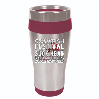 Funny Crawfish Boil Festival 16oz Travel Tumbler