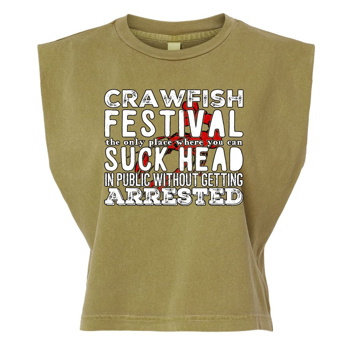 Funny Crawfish Boil Festival Garment-Dyed Women's Muscle Tee