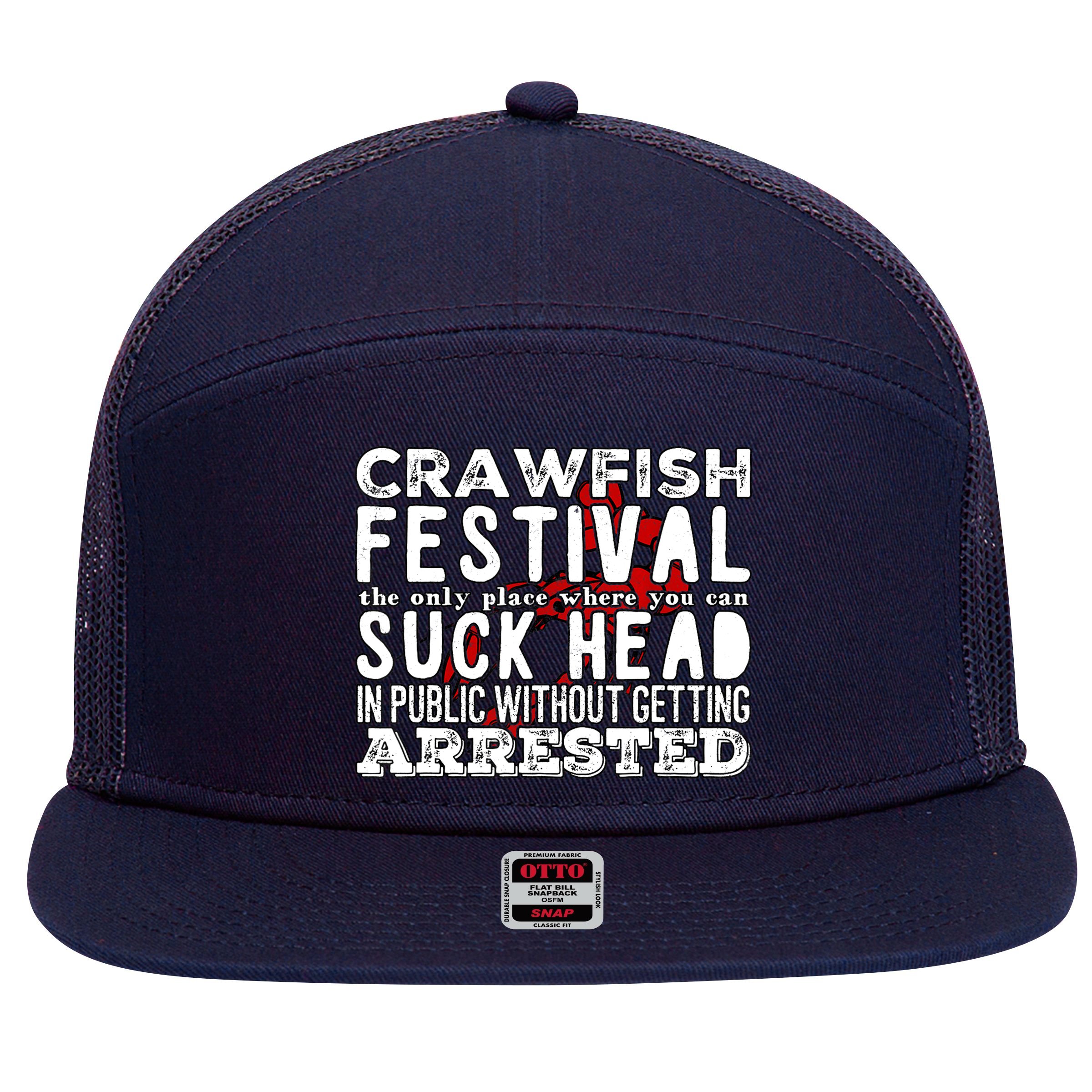 Funny Crawfish Boil Festival 7 Panel Mesh Trucker Snapback Hat