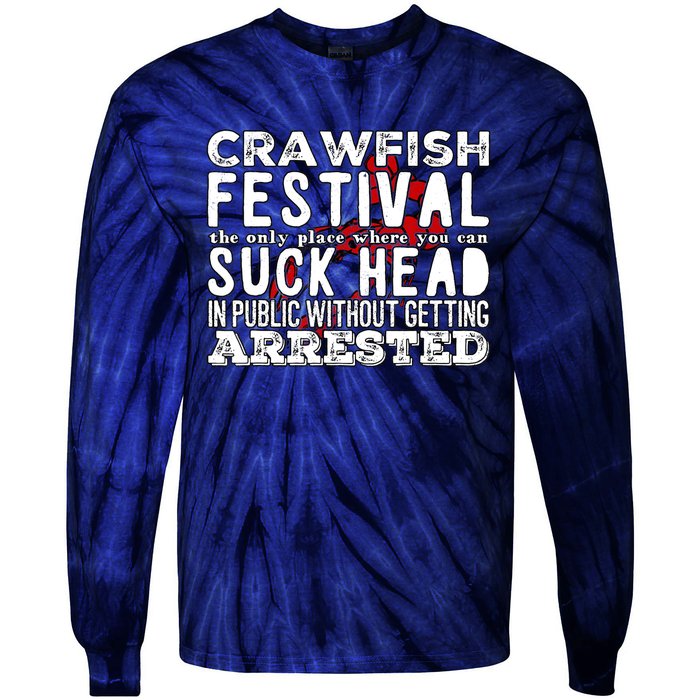 Funny Crawfish Boil Festival Tie-Dye Long Sleeve Shirt