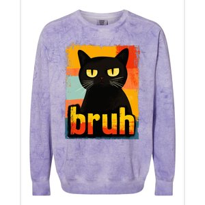 Funny Cat Bruh For Ns Women Meme Graphic Colorblast Crewneck Sweatshirt