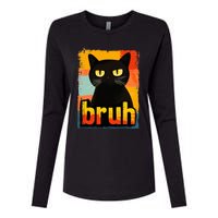 Funny Cat Bruh For Ns Women Meme Graphic Womens Cotton Relaxed Long Sleeve T-Shirt