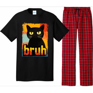 Funny Cat Bruh For Ns Women Meme Graphic Pajama Set