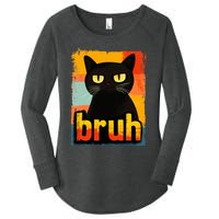 Funny Cat Bruh For Ns Women Meme Graphic Women's Perfect Tri Tunic Long Sleeve Shirt