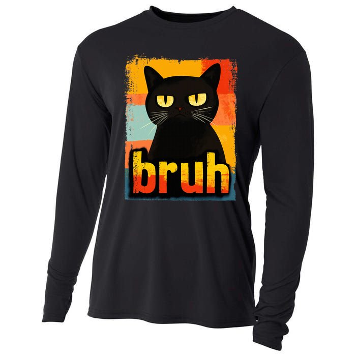 Funny Cat Bruh For Ns Women Meme Graphic Cooling Performance Long Sleeve Crew