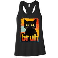 Funny Cat Bruh For Ns Women Meme Graphic Women's Racerback Tank