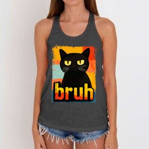 Funny Cat Bruh For Ns Women Meme Graphic Women's Knotted Racerback Tank