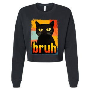 Funny Cat Bruh For Ns Women Meme Graphic Cropped Pullover Crew