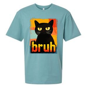 Funny Cat Bruh For Ns Women Meme Graphic Sueded Cloud Jersey T-Shirt