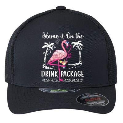 Flamingo Cruise Blame It On The Drink Package Drinking Booze Flexfit Unipanel Trucker Cap