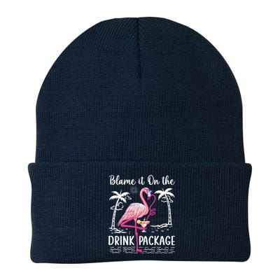 Flamingo Cruise Blame It On The Drink Package Drinking Booze Knit Cap Winter Beanie