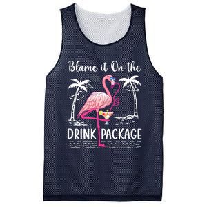 Flamingo Cruise Blame It On The Drink Package Drinking Booze Mesh Reversible Basketball Jersey Tank