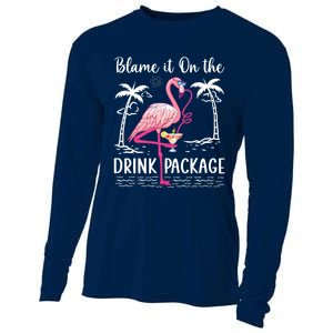 Flamingo Cruise Blame It On The Drink Package Drinking Booze Cooling Performance Long Sleeve Crew