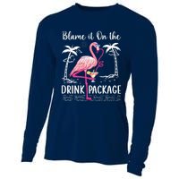 Flamingo Cruise Blame It On The Drink Package Drinking Booze Cooling Performance Long Sleeve Crew