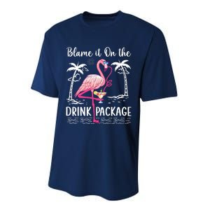 Flamingo Cruise Blame It On The Drink Package Drinking Booze Performance Sprint T-Shirt