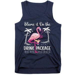 Flamingo Cruise Blame It On The Drink Package Drinking Booze Tank Top