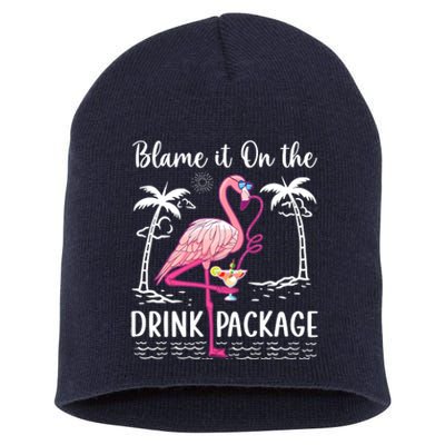 Flamingo Cruise Blame It On The Drink Package Drinking Booze Short Acrylic Beanie